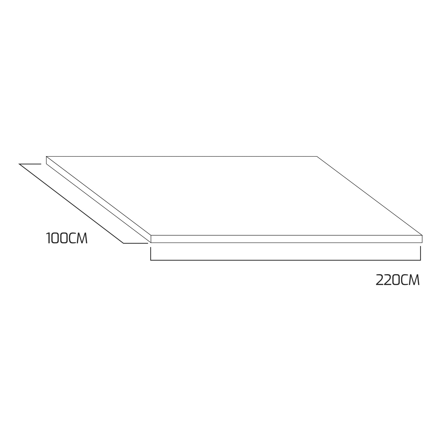 Afrodite - Ripiano per tavolo da pranzo 160x90x5 cm / Cemento