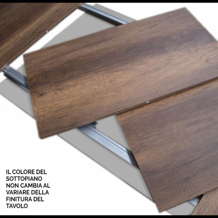 Tavolo allungabile 140x90/244 cm Tecno Premium telaio Antracite - Quercia Natura