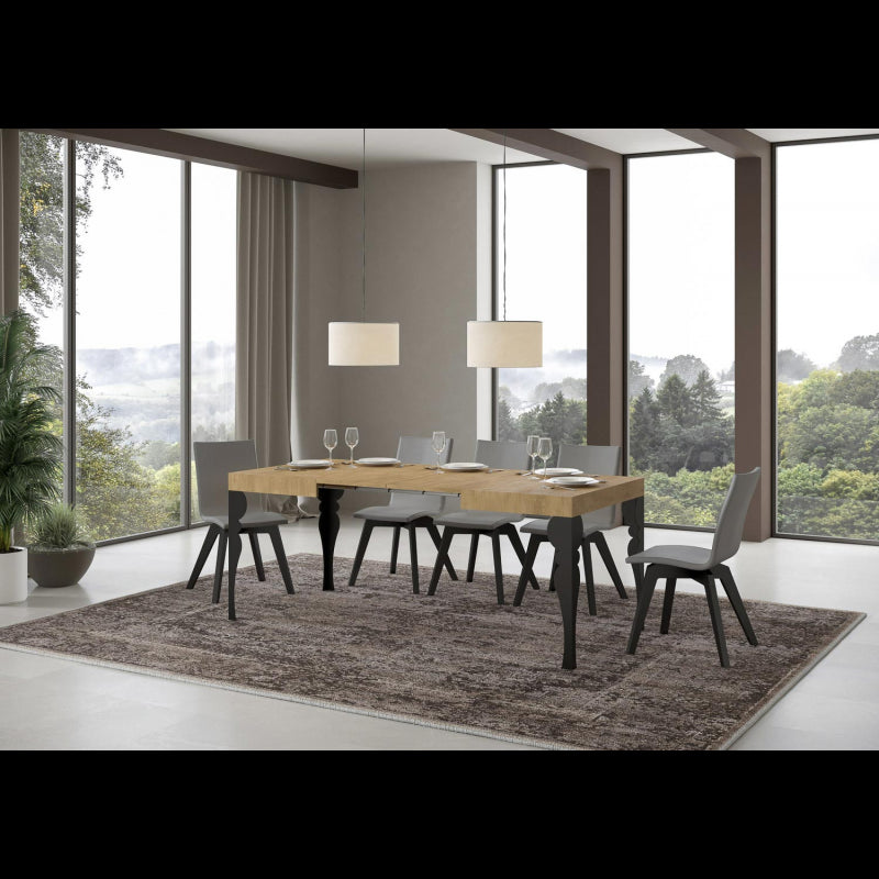 Tavolo allungabile 70x110/194 cm Paxon telaio Antracite - Cemento