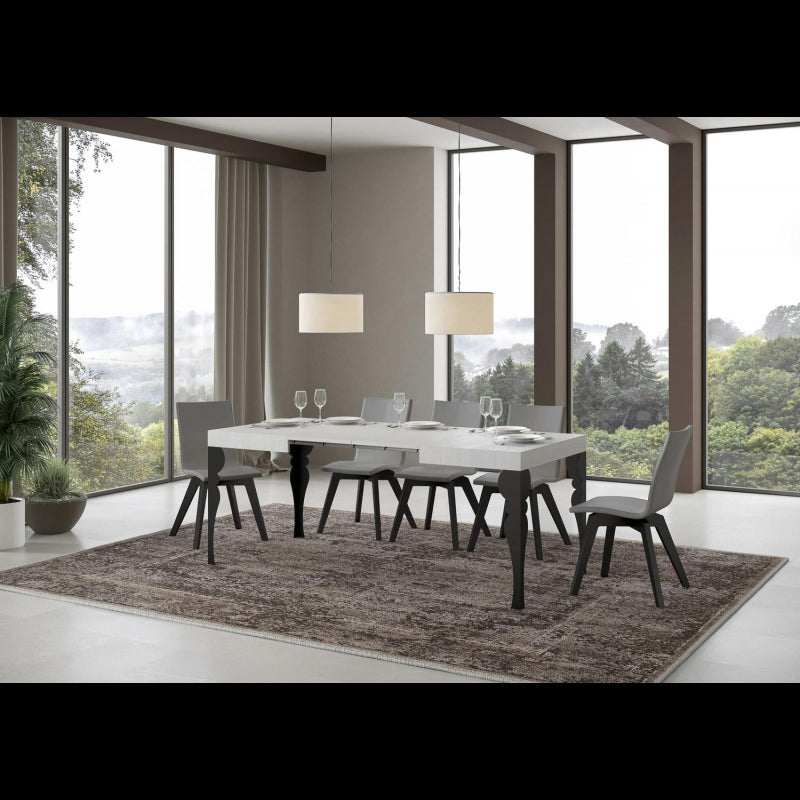 Tavolo allungabile 70x110/194 cm Paxon telaio Antracite - Cemento