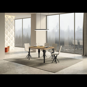 Tavolo allungabile 90x120/224 cm Paxon telaio Antracite - Cemento