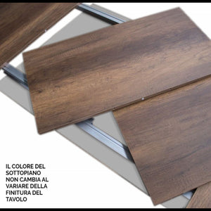 Tavolo allungabile 90x120/224 cm Paxon telaio Antracite - Cemento