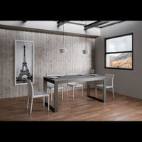 Tavolo allungabile 90x120/224 cm Tecno Evolution telaio Antracite - Cemento