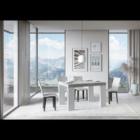 Tavolo allungabile 90x130/234 cm Roxell Mix piano Bianco Frassino - - Cemento/Bianco Frassino