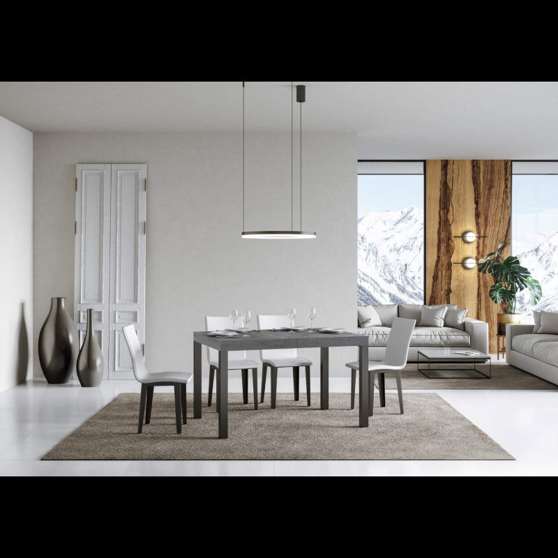 Tavolo allungabile 90x140/244 cm Everyday telaio Antracite - Bianco Frassino