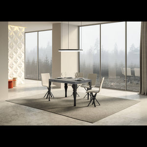 Tavolo allungabile 90x140/244 cm Paxon telaio Antracite - Bianco Frassino