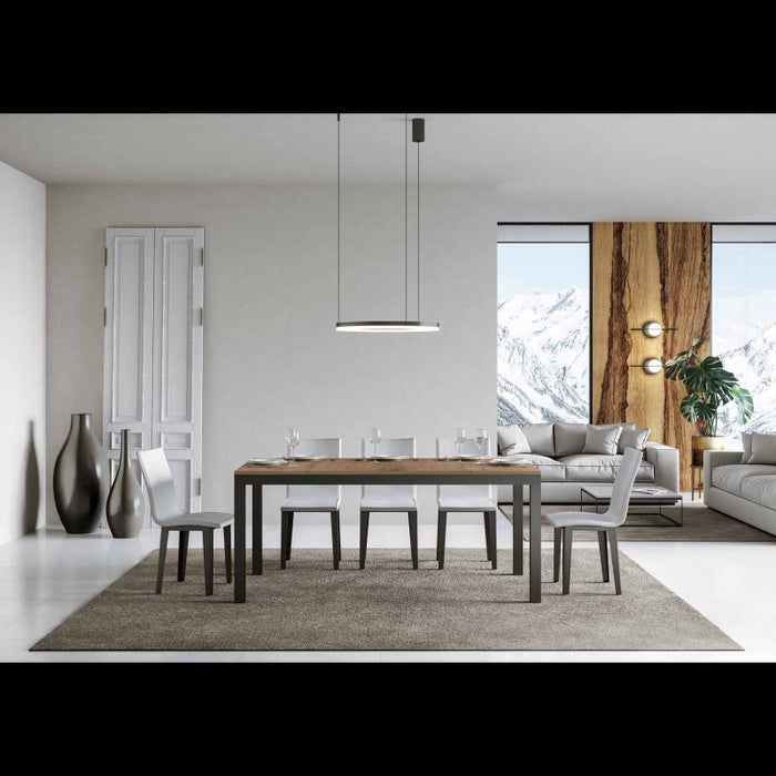 Tavolo allungabile 90x160/264 cm Everyday Evolution telaio Antracite - Bianco Frassino