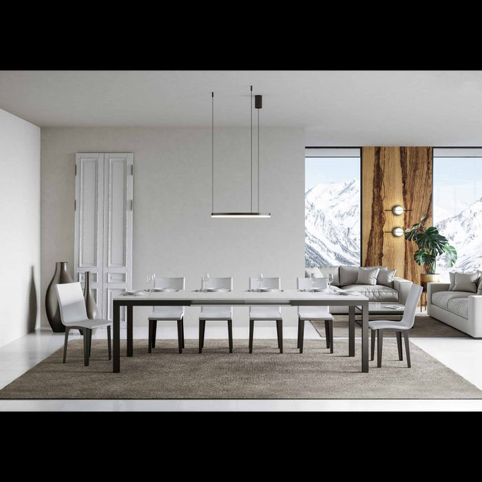 Tavolo allungabile 90x160/264 cm Everyday Evolution telaio Antracite - Bianco Frassino