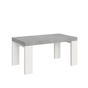 Tavolo allungabile 90x160/264 cm Roxell Mix piano Bianco Frassino - - Cemento/Bianco Frassino