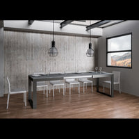 Tavolo allungabile 90x160/264 cm Tecno Evolution telaio Antracite - Cemento