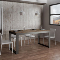 Tavolo allungabile 90x160/420 cm Tecno Evolution telaio Antracite - Noce