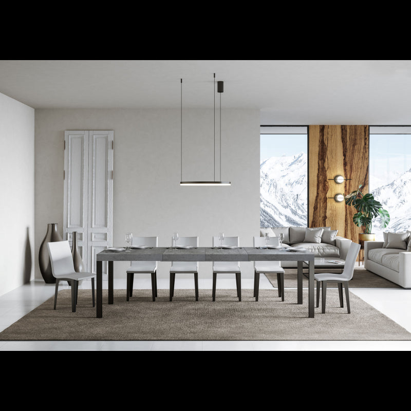 Tavolo allungabile 90x160/264 cm Everyday Premium telaio Antracite - Cemento