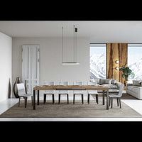 Tavolo allungabile 90x180/284 cm Everyday telaio Antracite - Bianco Frassino