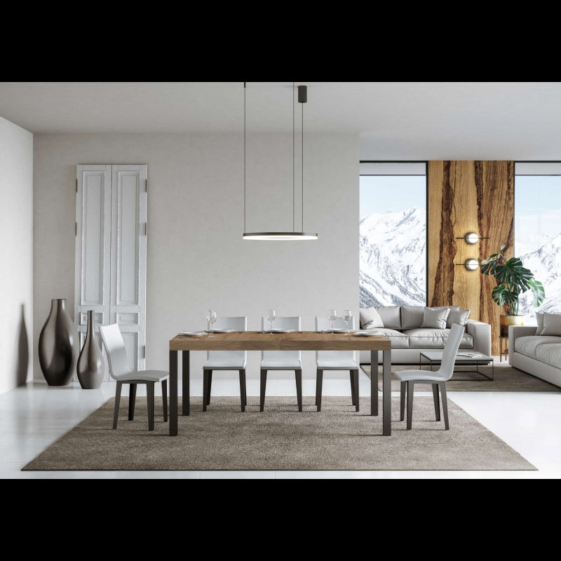 Tavolo allungabile 90x180/284 cm Everyday telaio Antracite - Bianco Frassino