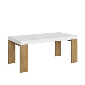 Tavolo allungabile 90x180/284 cm Roxell Mix piano Bianco Frassino - - Bianco Frassino/Quercia Natura