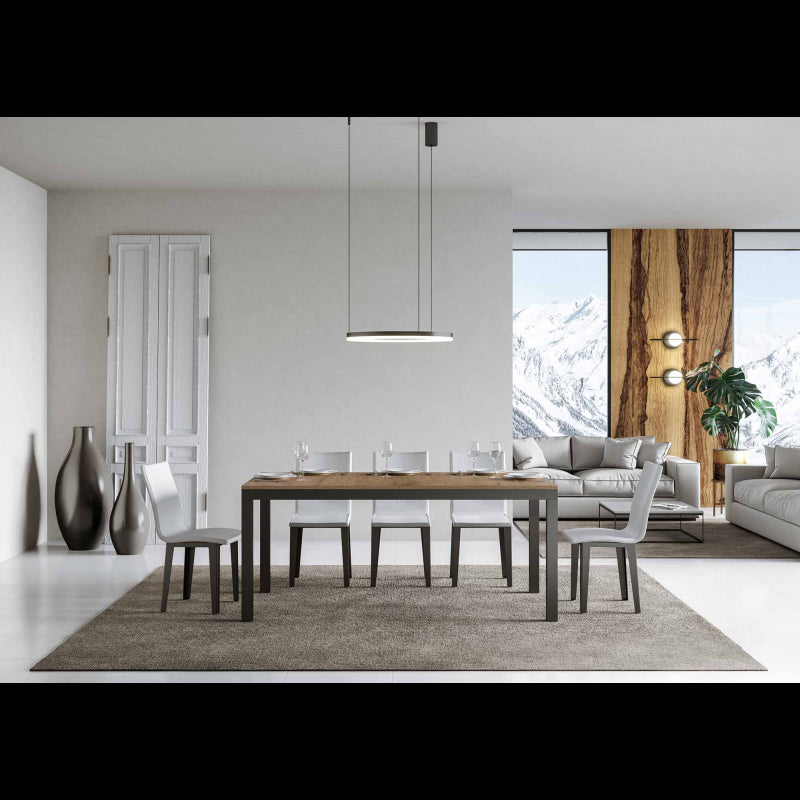 Tavolo allungabile 90x180/440 cm Everyday Evolution telaio Antracite - Cemento