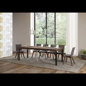 Tavolo allungabile 90x90/246 cm Everyday Premium telaio Antracite - Noce