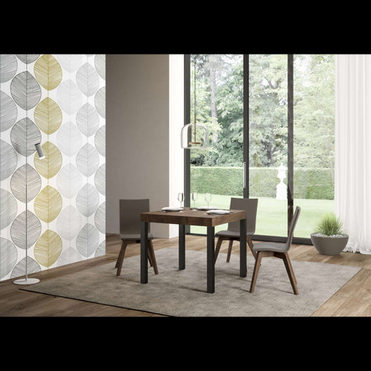 Tavolo allungabile 90x90/246 cm Everyday Premium telaio Antracite - Noce