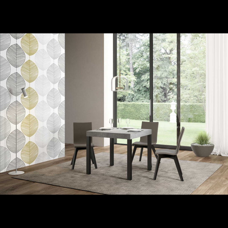 Tavolo allungabile 90x90/246 cm Everyday telaio Antracite - Bianco Frassino