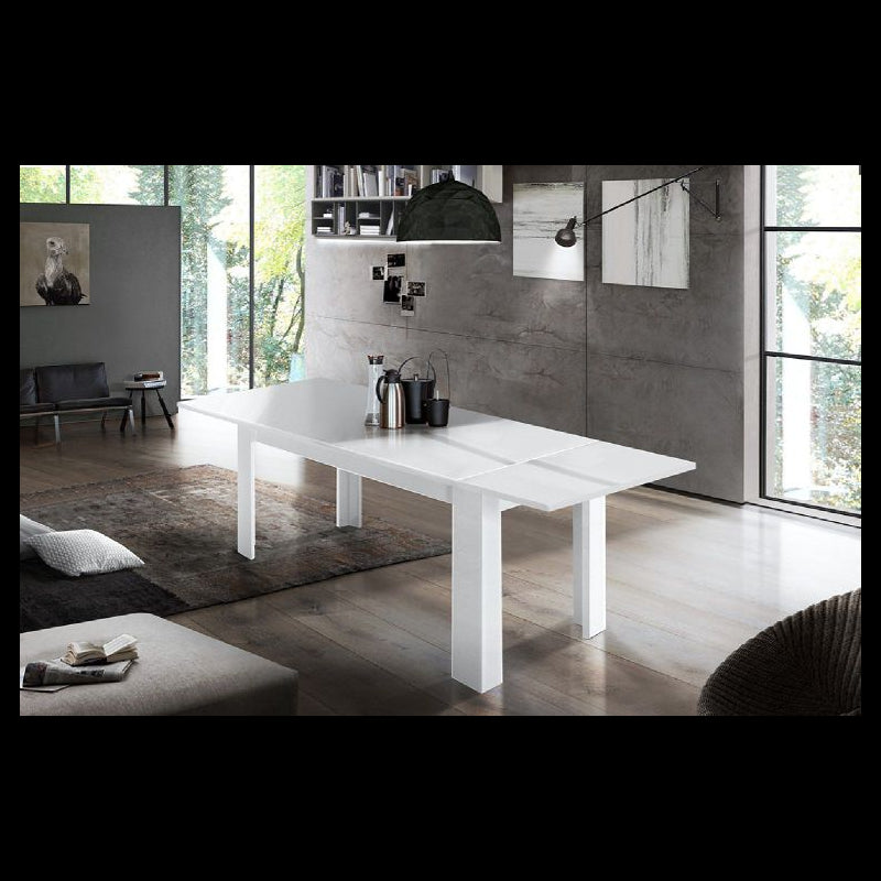 Tavolo Allungabile Jesi 140/190X75X90 Colore Bianco Lucido