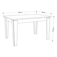 Tavolo allungabile 140/190x80x75,5 cm Tolmen antracite