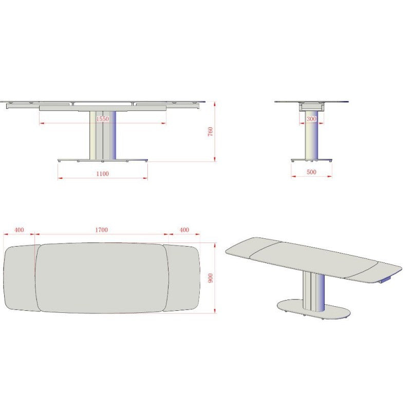 Tavolo allungabile top ceramica marrone atene lucido e base in metallo oro Vesta 170x90x76h