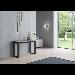 Tavolo apribile 120x45/90 cm Tecno Double telaio Antracite - Cemento