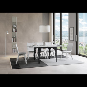 Tavolo apribile 90x90/180 cm Paxon Libra telaio Antracite - Bianco Frassino