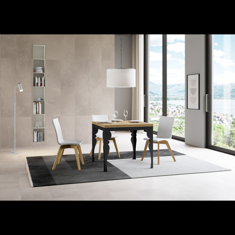 Tavolo apribile 90x90/180 cm Paxon Libra telaio Antracite - Bianco Frassino