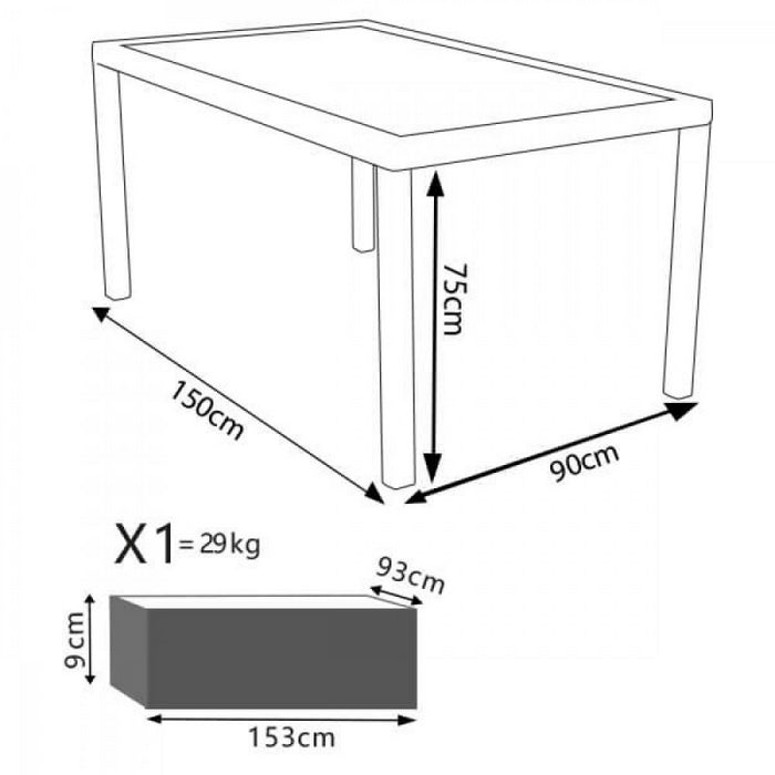 TAVOLO AZORE 150 X 90