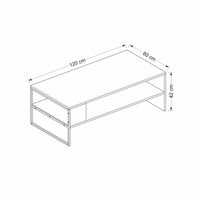 Tavolino basso da salotto 120x60x42 cm Concord bianco e nero