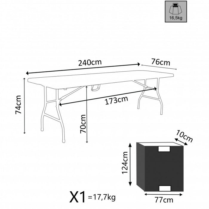 TAVOLO CATERING 240 PIEGHEVOLE