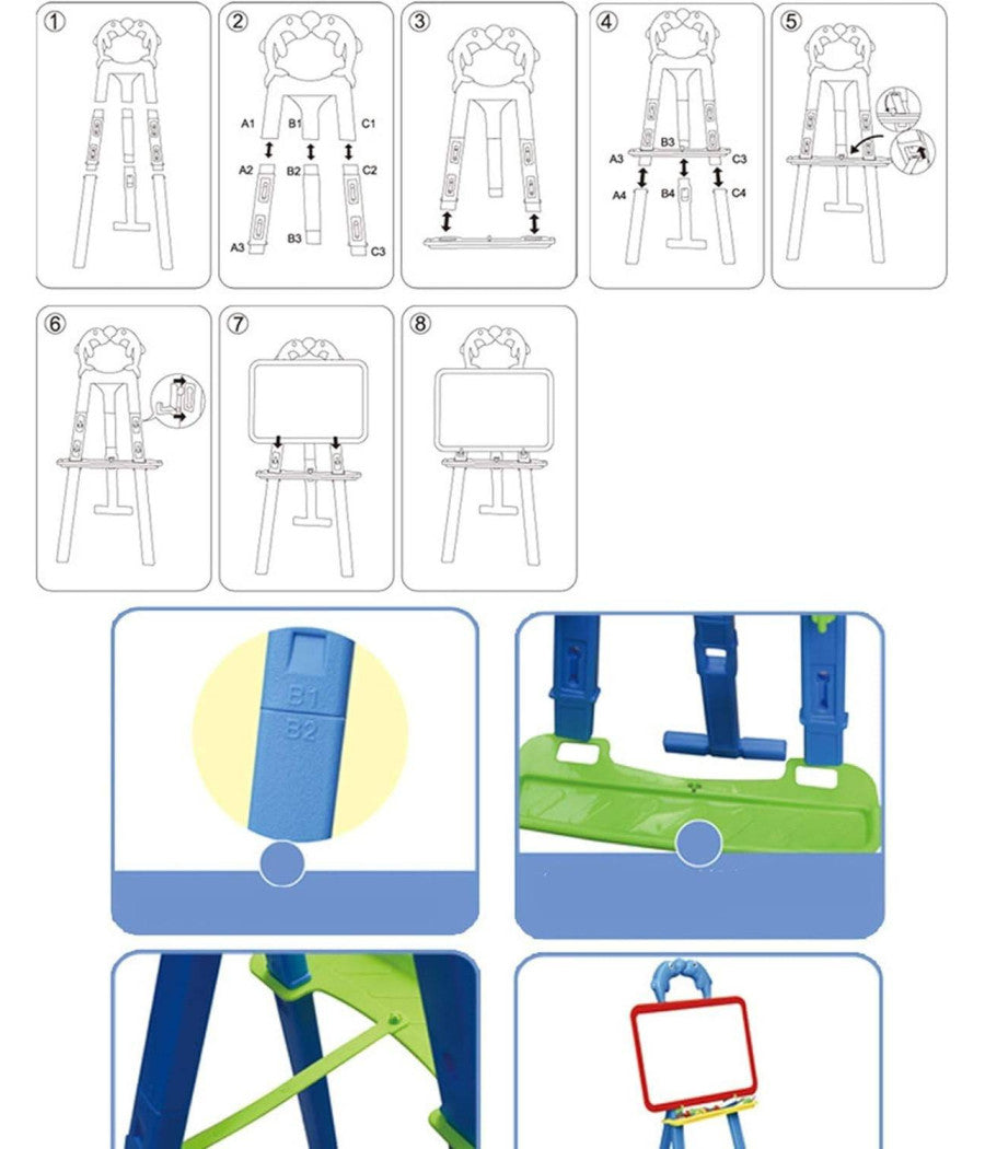 Tavolo Da Disegno Magnetico Per Bambini Con Treppiede Gioco Didattico Educativo         