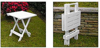 Tavolino Pieghevole da Giardino, Piccolo Tavolo Pieghevole da Esterno E da Campeggio 45x43x50 cm colore bianco Tomaino