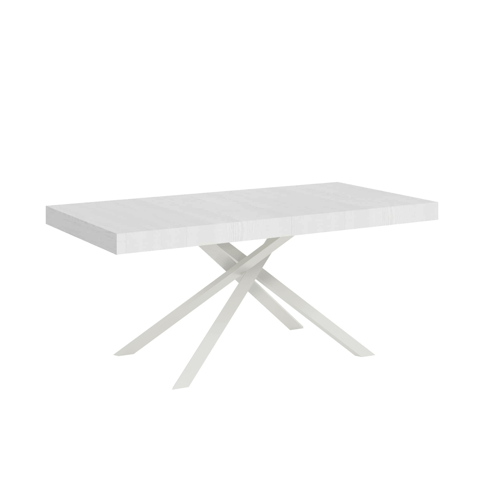 Tavolo allungabile 90x180/284 cm Karida bianco frassino gambe bianche