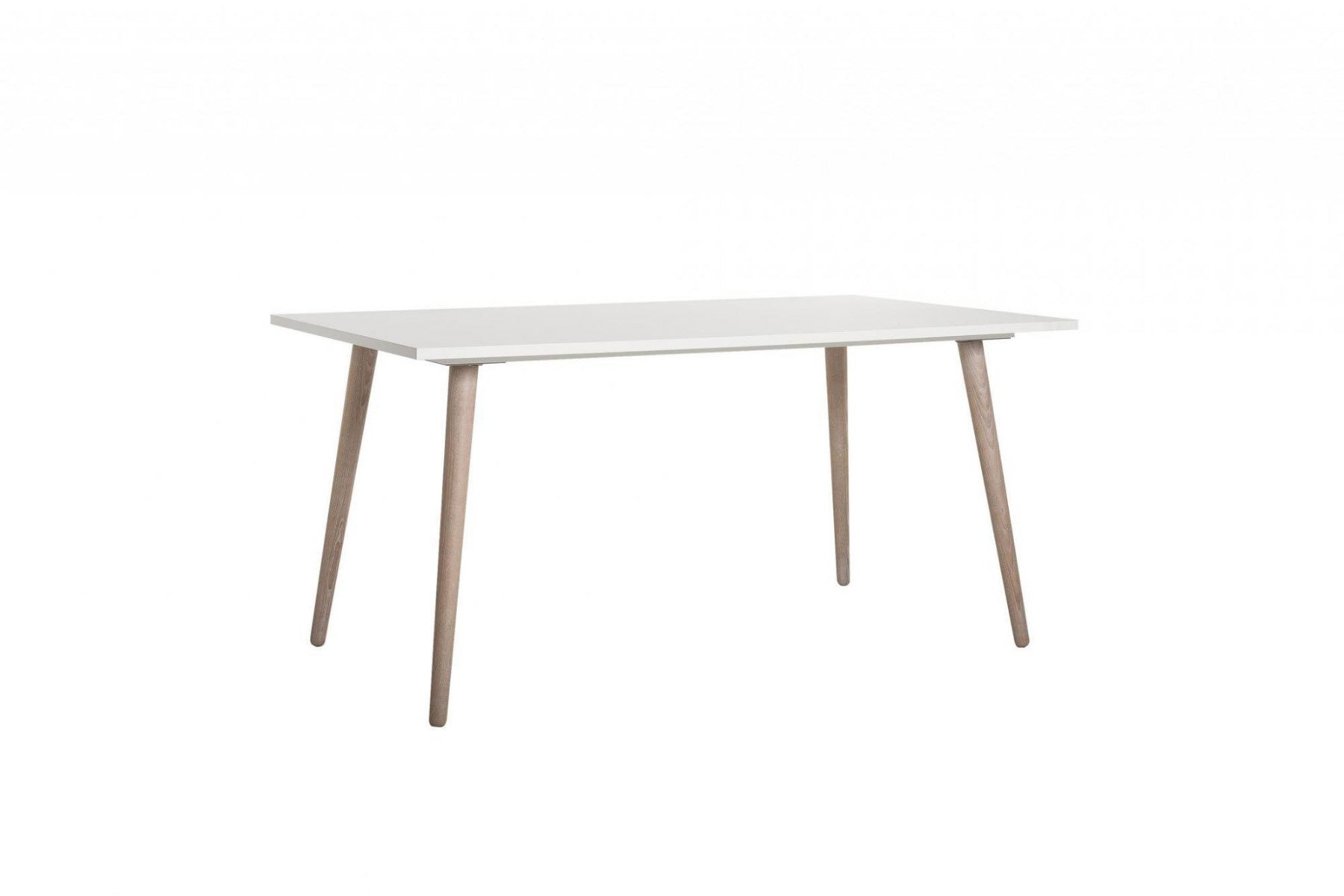 Tavolo di design con gambe in legno in Quercia e piano Bianco, ZFRGOT50