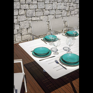 Tavolo Porto Ercole Allungabile 200/300 X 102 Cm - Allungo Centrale - Bianco Moia