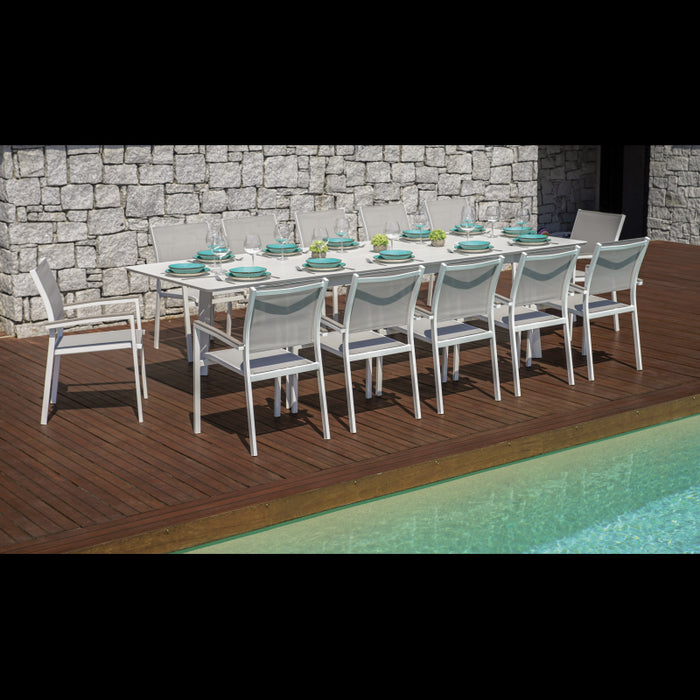 Tavolo Porto Ercole Allungabile 200/300 X 102 Cm - Allungo Centrale - Bianco Moia