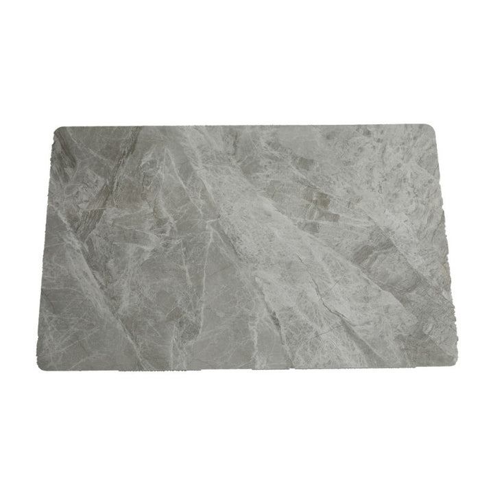 Tavolo rettangolare Pacific piano in ceramica effetto marmo grigio lucido