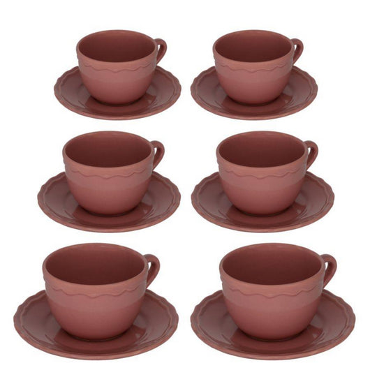 Tazza the set 6 pezzi juliet rosa antico c/piattino cmø9,5h7