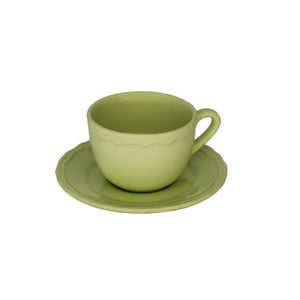 Tazza the set 6 pezzi juliet verde pastello c/piattino cmø9,5h7