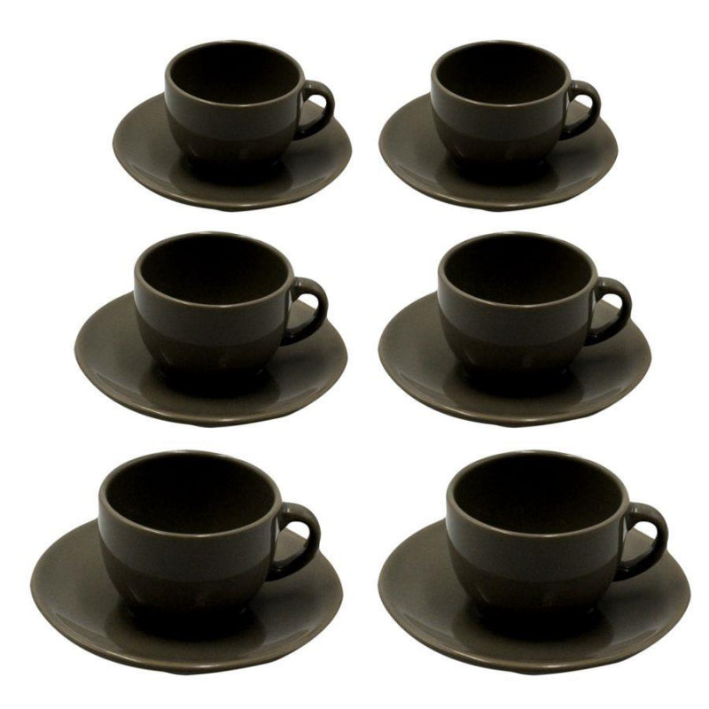 Tazza the set 6 pezzi romeo tortora c/piattino