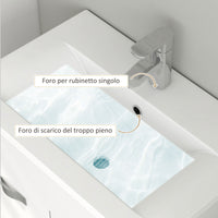 Mobile da Bagno Sospeso con Lavabo in Ceramica 61x40x50 cm Bianco Lucido