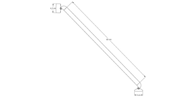 LANERI BRACCIO DI SUPPORTO A SNODO PER WALK IN CM 140 ACCORCIABILE PER VETRO 8MM