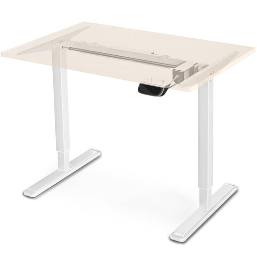 FrankyStar - Stand Up Desk scrivania elettrica con tecnologia dual motor, con regolazione digitale. Postazione mobile da ufficio per pc laptop computer per lavorare in piedi. Bianco