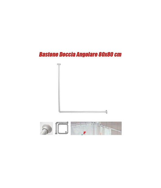 Telaio Tenda Tende Bastone Asta Doccia E Vasca Da Bagno Colore Bianco 80 X 80 Cm         