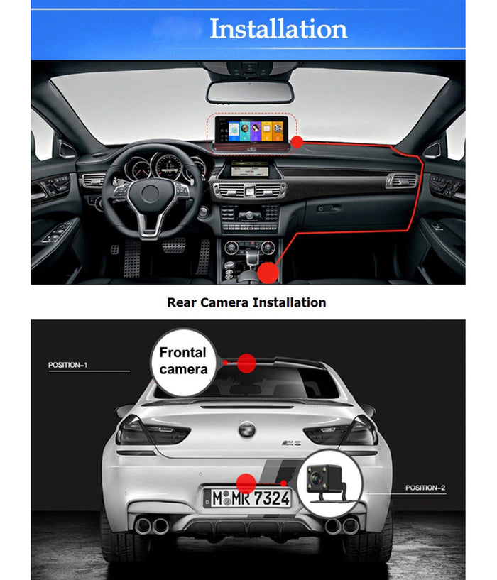 Telecamera Dvr Per Auto Camper 7'' Lcd Gps Navigatore 2 Telecamere Fm Bluetooth         