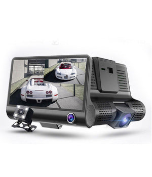 Telecamera Dvr Per Auto Camper Full Hd 1080p 3 Telecamere Interna Esterna Lcd 4'         