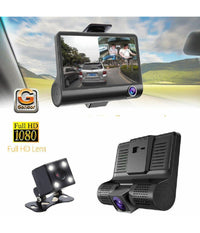 Telecamera Dvr Per Auto Camper Full Hd 1080p 3 Telecamere Interna Esterna Lcd 4'         