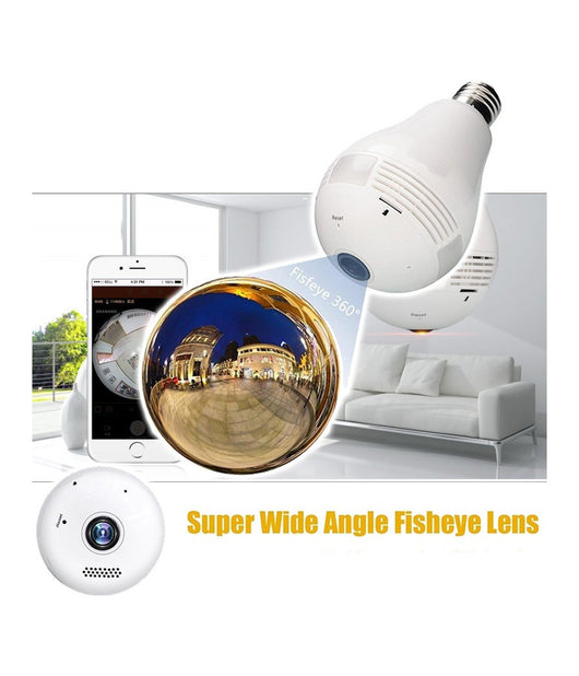 Telecamera Lampadina Hd 360° Hd Wifi P2p Ir 960p Gestibile Da App Android Ios         